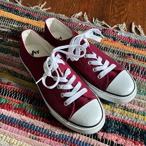 NWOT Maroon Lace Up Sneakers